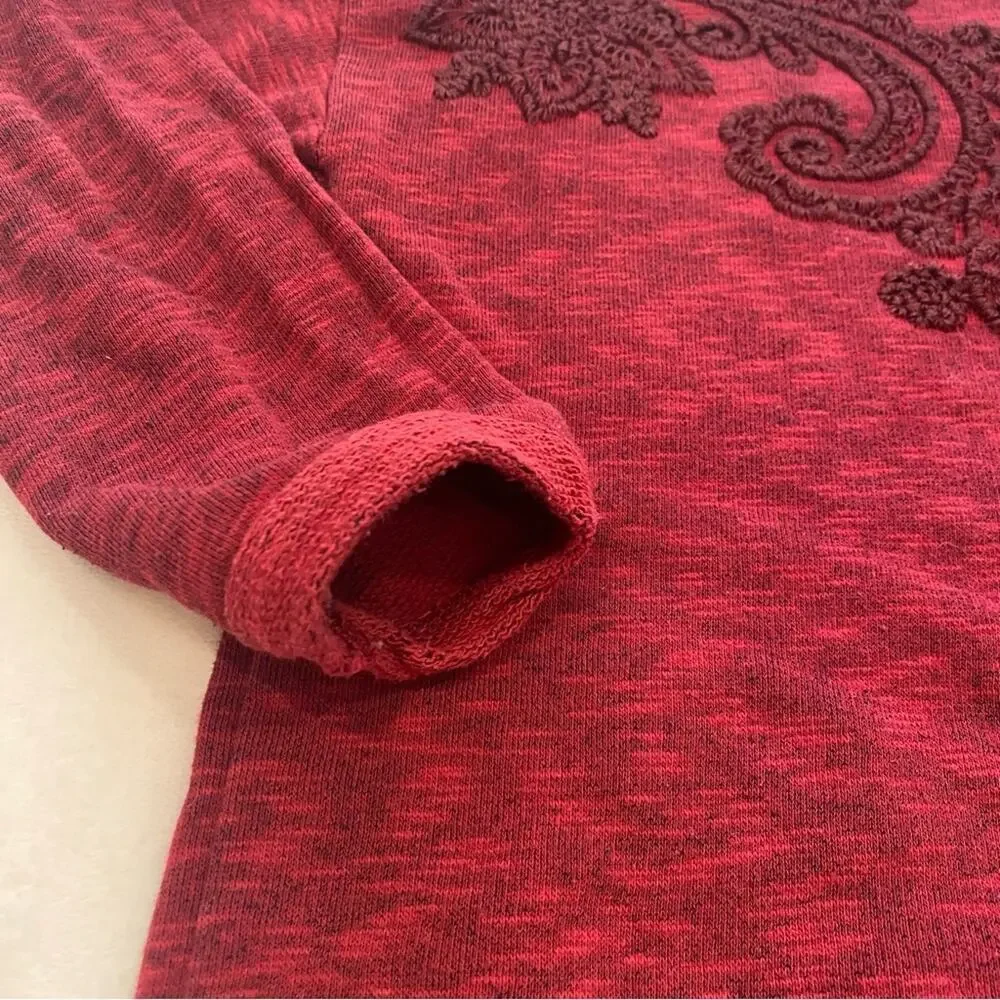 Zara Kids Embroidered Sweatshirt sz 6 Red Zara Sweatshirt